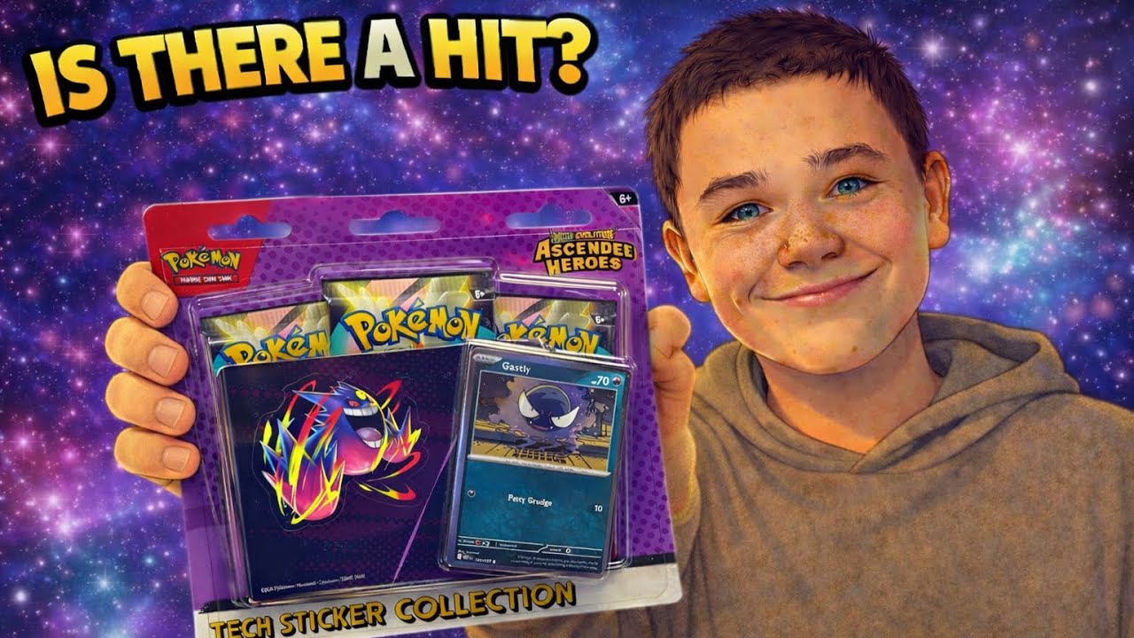 Pokemon Ascended Heroes 🔥 BRAND NEW Tech Sticker Collection Gastly 3 New Booster packs Gengar