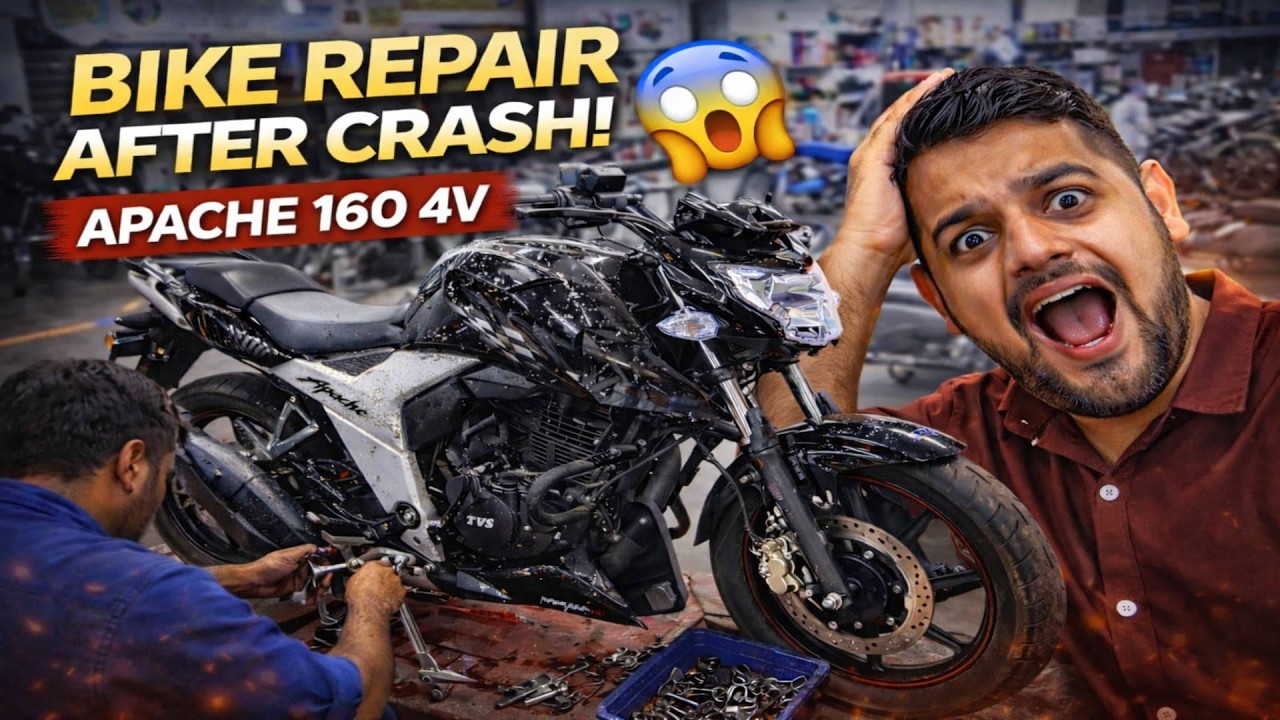 Bike Accident Ke Baad Service Center 😔 | Apache 160 4V Real Vlog
