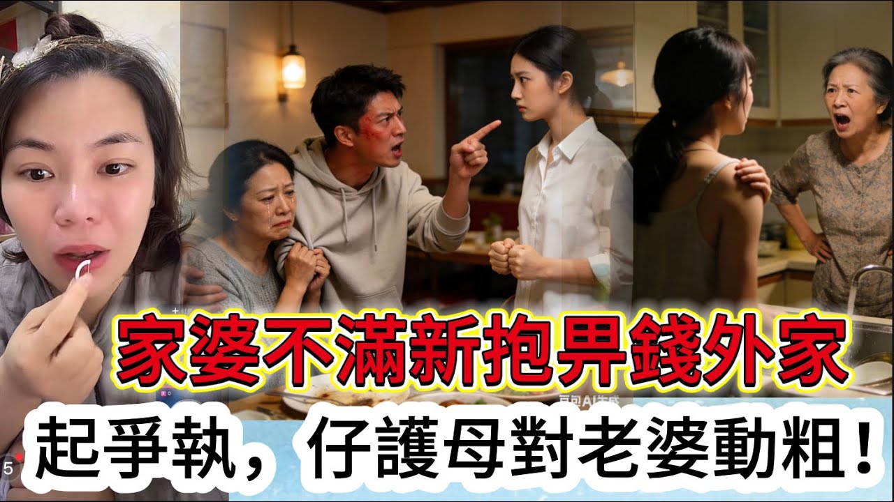 家婆不滿新抱畀錢外家起爭執，仔護母對老婆動粗！#情感 #廣東話 #情感故事 #分享 #婚姻 #諸事姐