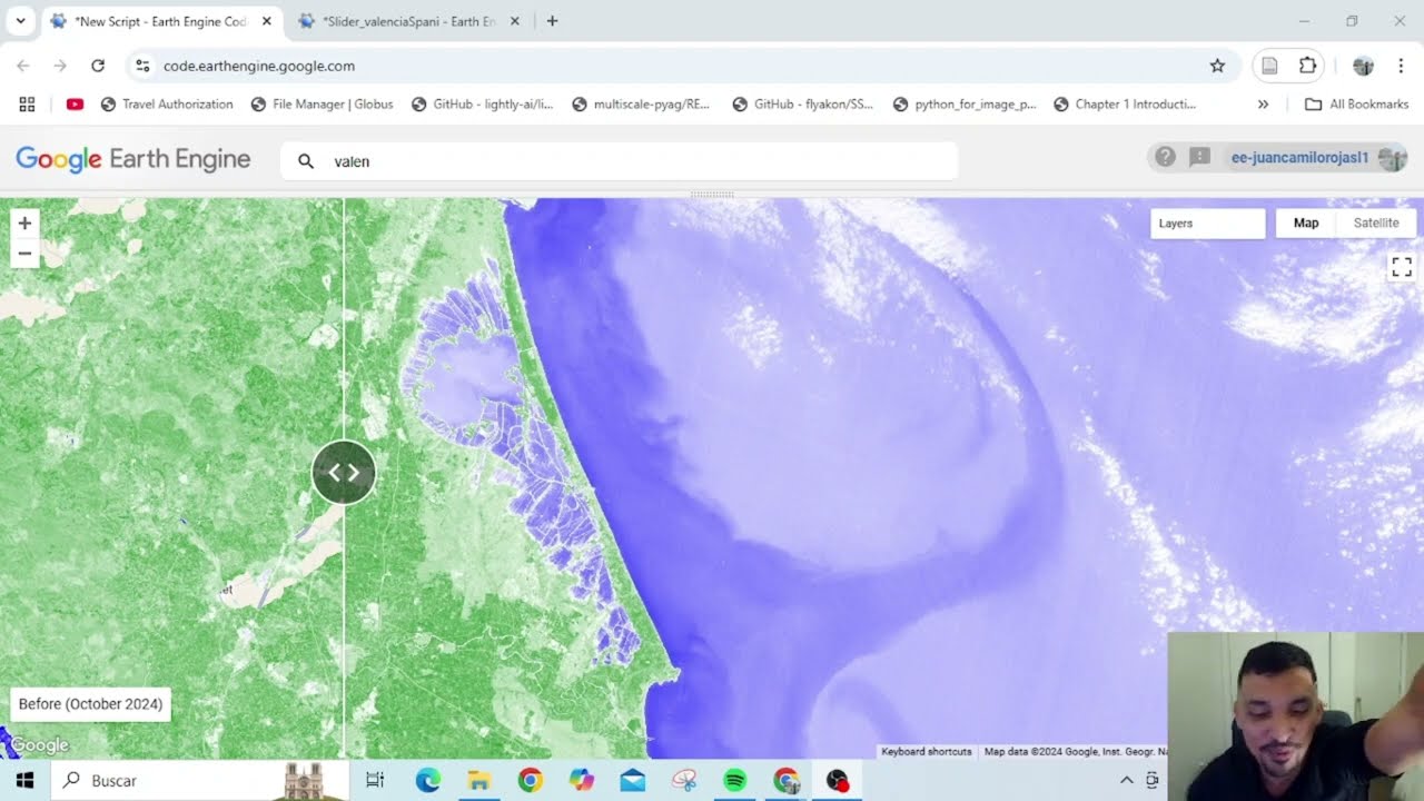 Flood Visualization in Valencia, Spain with Google Earth Engine | Satellite Imagery Slider