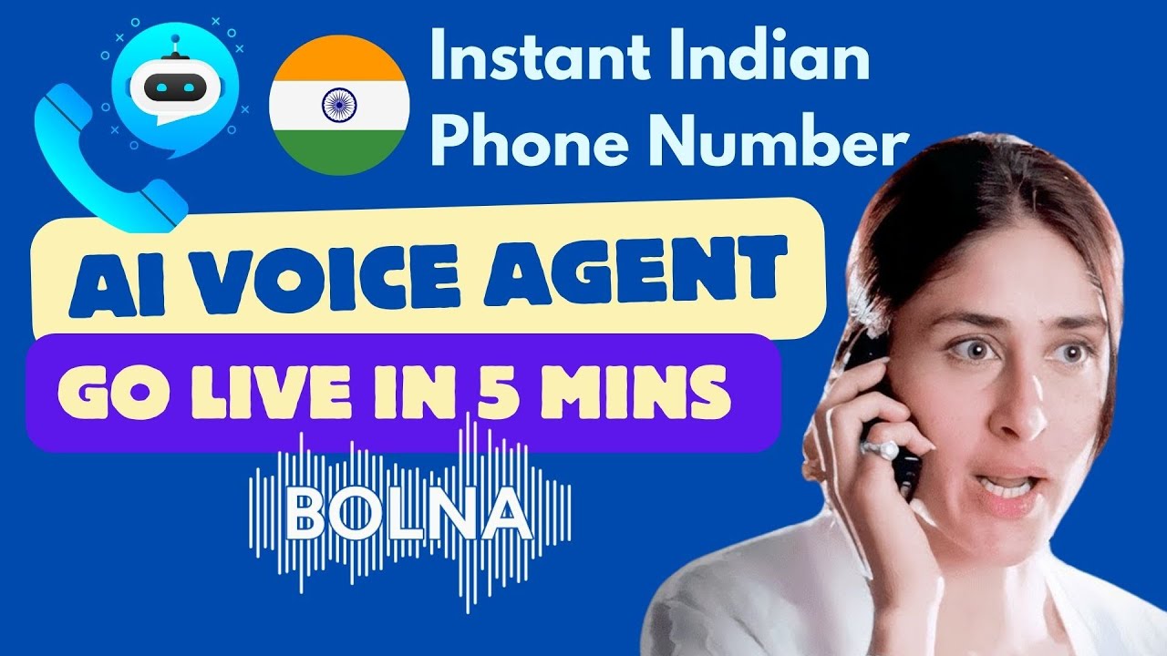 Setup AI Voice Agent with India Phone Number - Ready in Just 5 Minutes! - ₹5/min All Inc. with Bolna