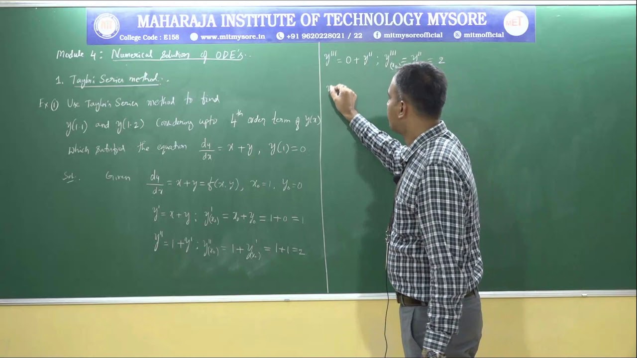 1  Numerical solution by Taylors series method