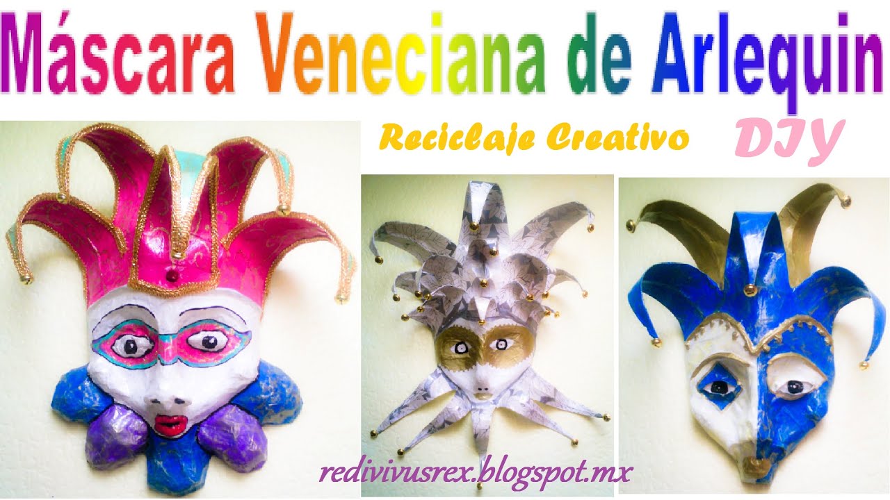 ♻ Cómo hacer una máscara Veneciana de Arlequin/reciclaje creativo/máscara reciclada/DIY/decoración