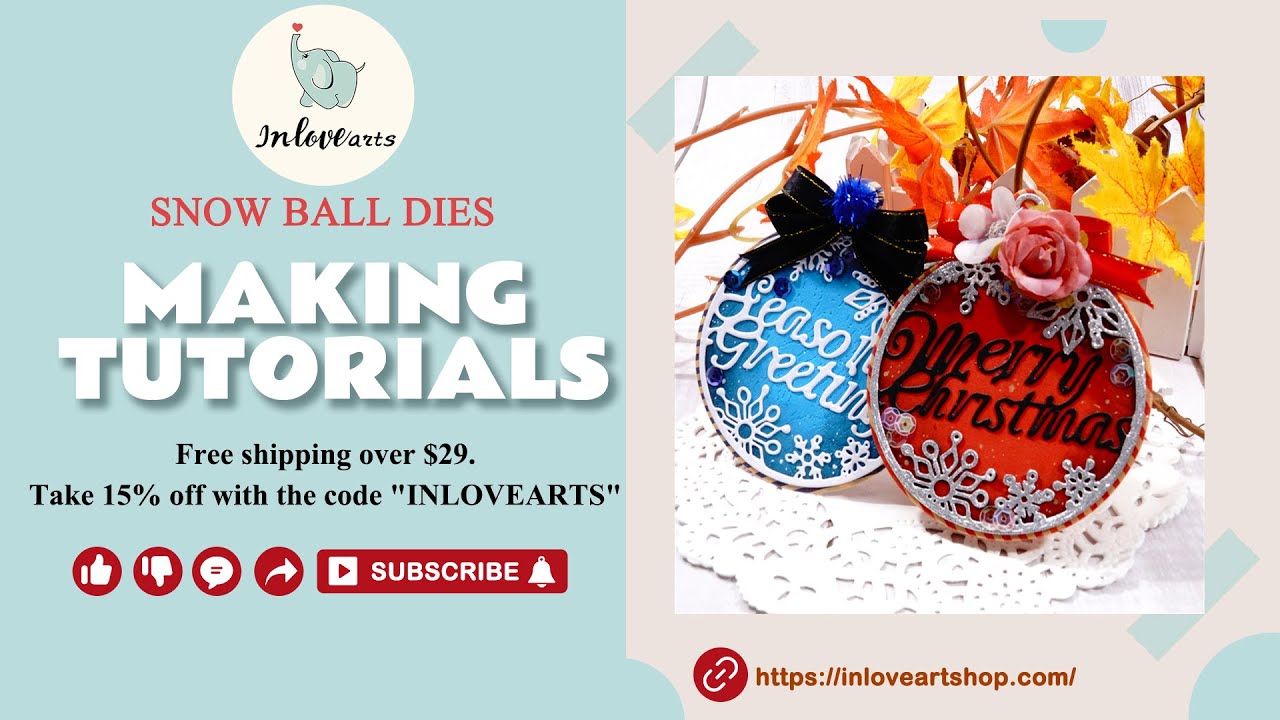 Inloveartshop Greeting Words in Snow Ball Cutting Dies