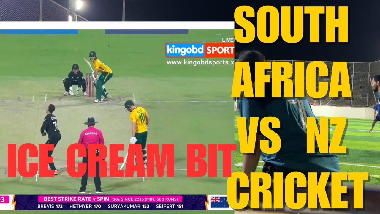 Cricket South Africa vs  NZ  SAMI FINAL, roommate ke Sath  bet he ice cream