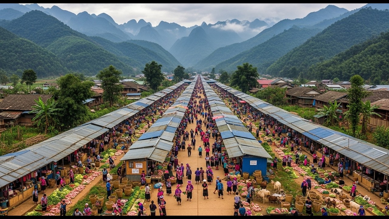Vietnamese market fair l An Authentic Ethnic Market in Northern Vietnam