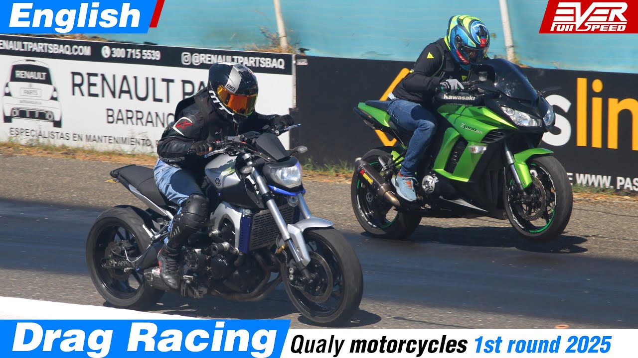 ⏱️Yamaha MT-09 🆚️ Ninja Z1000SX 🆚️ Ninja ZX6R 🆚️ Africa Twin 🆚️ GSXR1000🔥 DRAG RACES 1st Round 2025