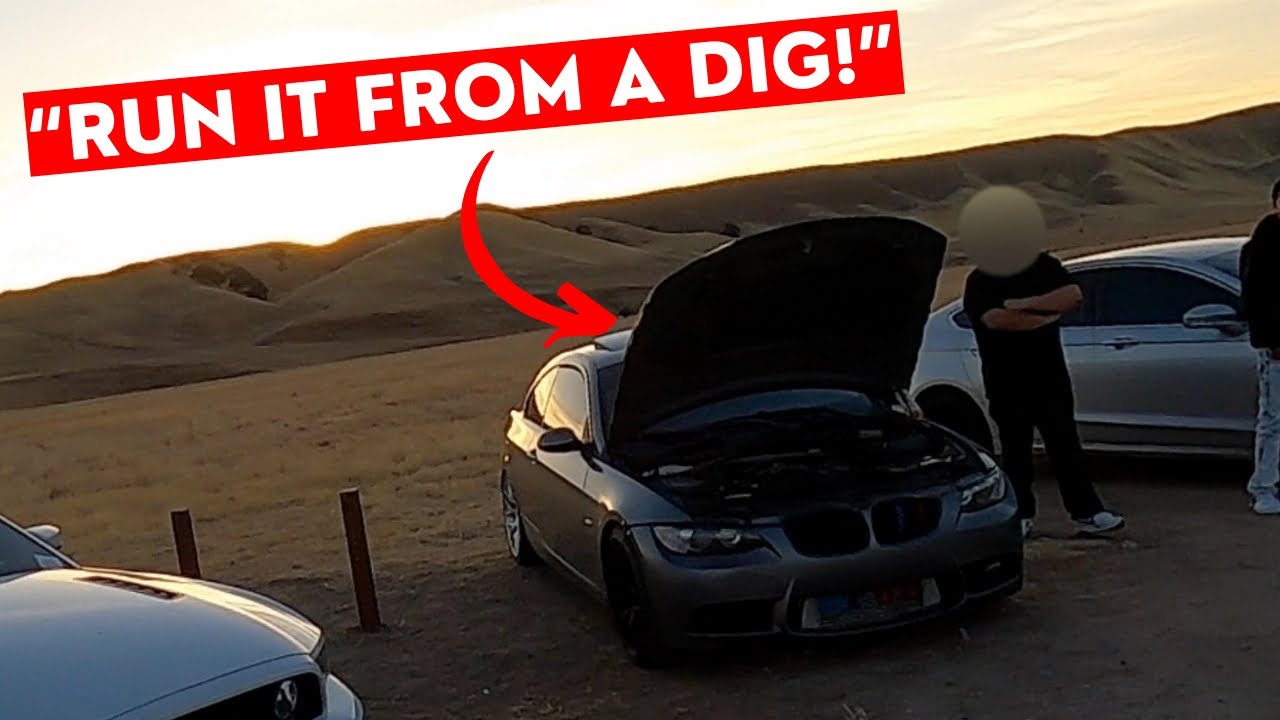BMW OWNER WANTED TO RACE DODGE CHARGER SCAT PACK FROM A DIG