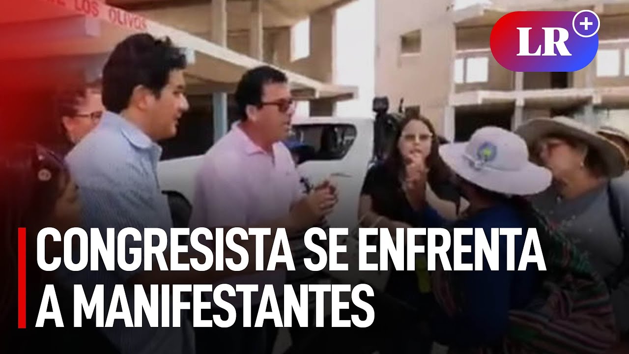 Congresista Edwin Martínez se enfrenta con palabras soeces a manifestantes en Arequipa | #LR