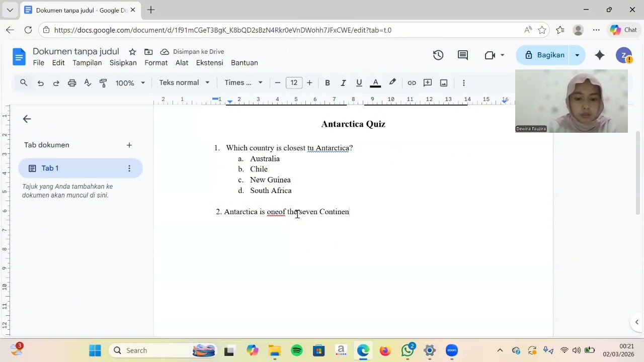 TUTORIAL PEMBUATAN LEMBARAN PENILAIAN PADA GOOGLE DOKUMEN