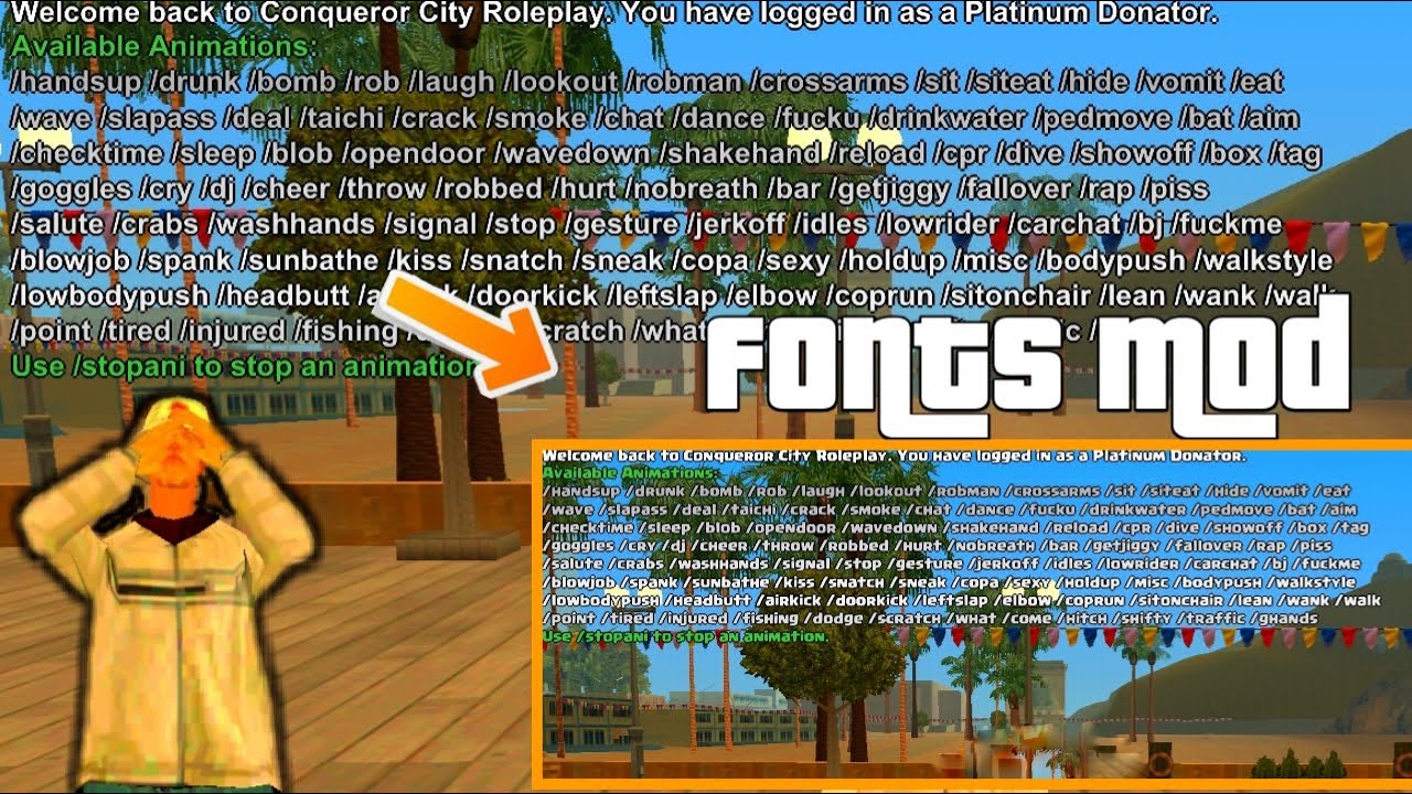 How To Change Fonts In Gta Samp Mobile |Conqueror City Roleplay |