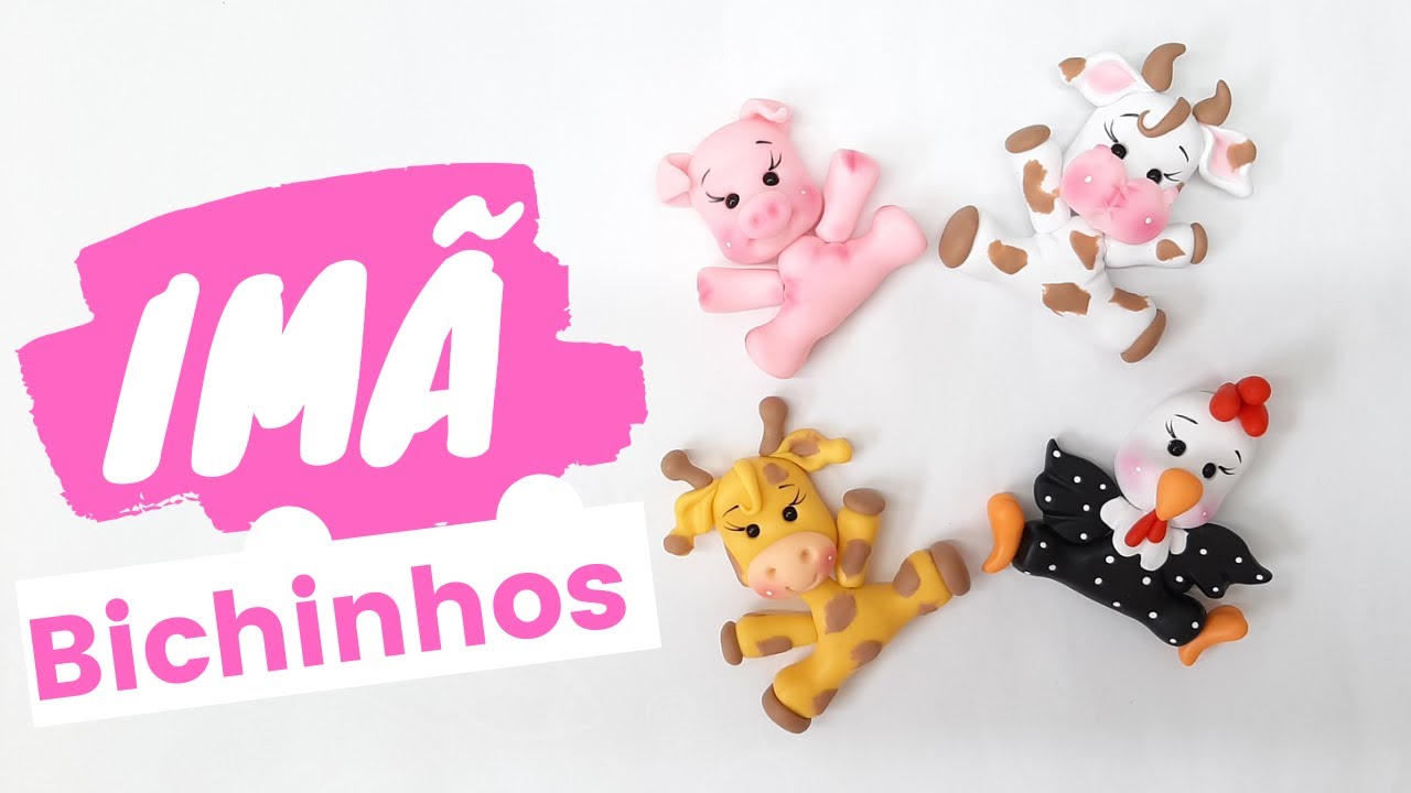 Imãs de geladeira Bichinhos em biscuit passo a passo