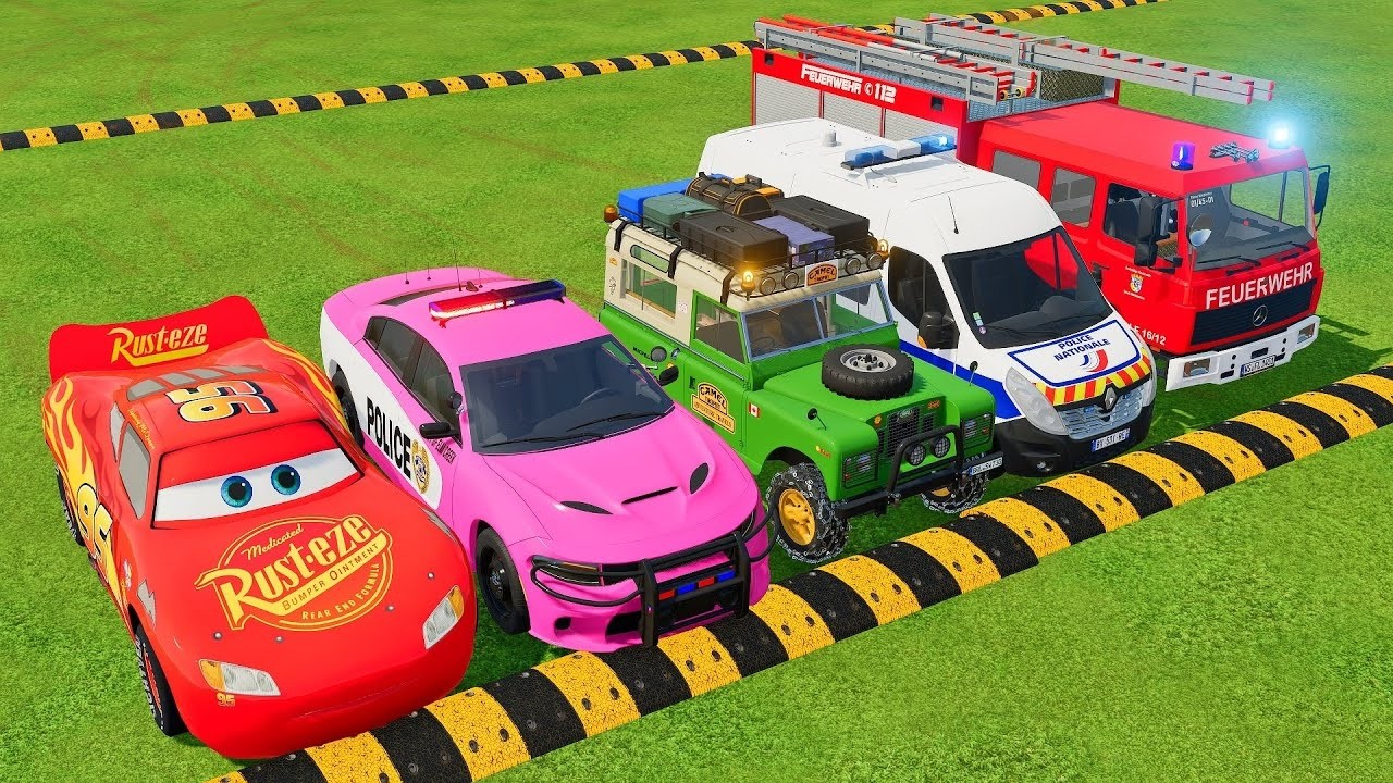 TRANSPORTING POLICE CARS, AMBULANCE, FIRE DEPARMENT VEHICLES WITH MIXER TRUCKS TO THE GARAGE ! FS22