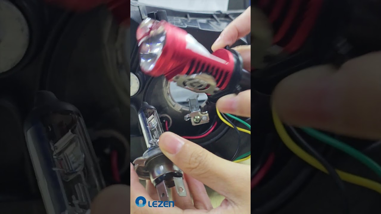Install your Mini LED Projector H4 headlights in just 30 seconds! #automotive #h4led #miniled