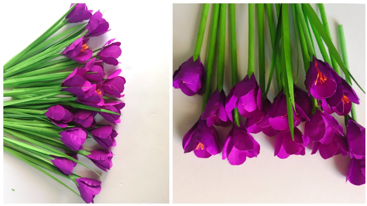 Paper Flower | DIY paper craft | crocus flower