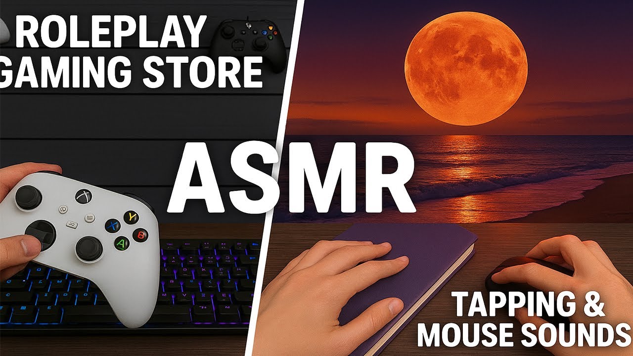 🎧Ultimatives ASMR – Gaming Store Roleplay + Strand bei Blutmond🌙(Tapping & Maus Sounds)