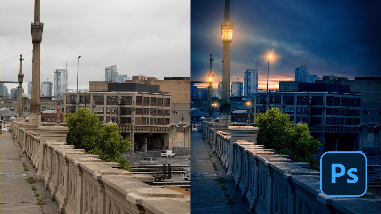 How to Create Blue Hour in Photoshop Tutorial 2022 #Nucly