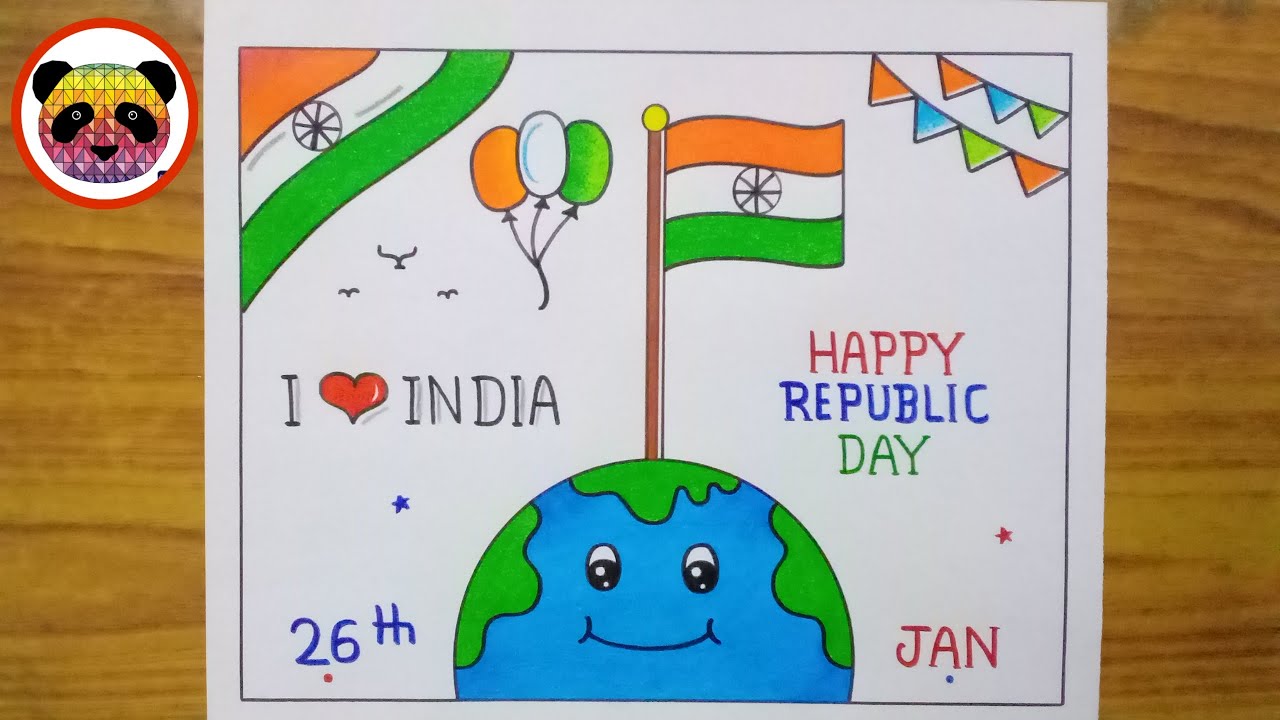 Republic Day Drawing Easy / Republic Day Poster Drawing / Happy Republic Day Drawing / 26 January