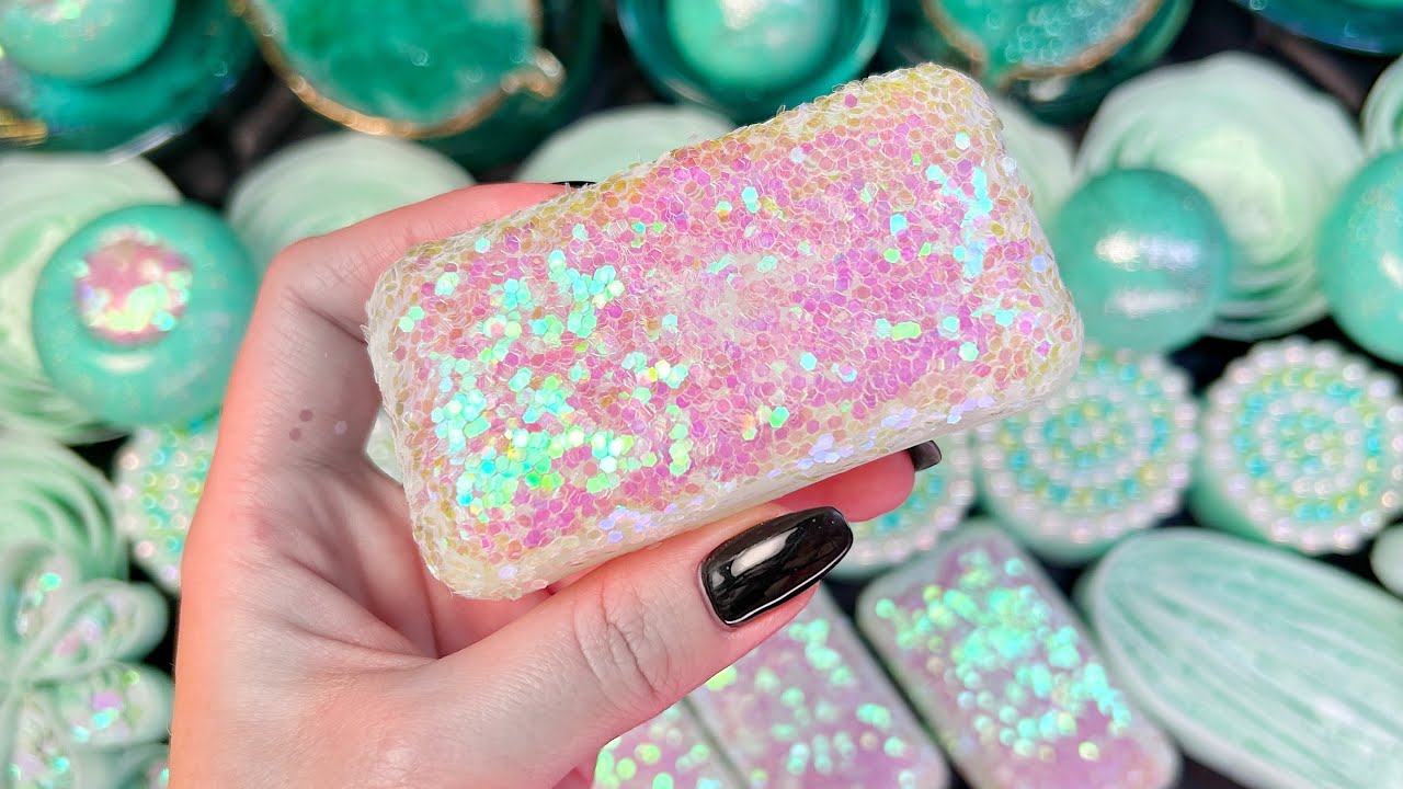 ASMR SOAP★Soap boxes with glitter foam&starch★Clay cracking★Powerful Triggers★ASMR Sleep Time★