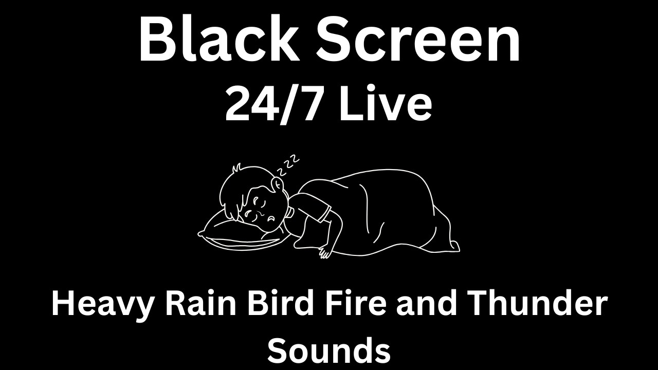 🔴 10 Hours Heavy Rain and Thunder Sounds for Sleeping - Black Screen | Thunder Storm for Deep Sleep