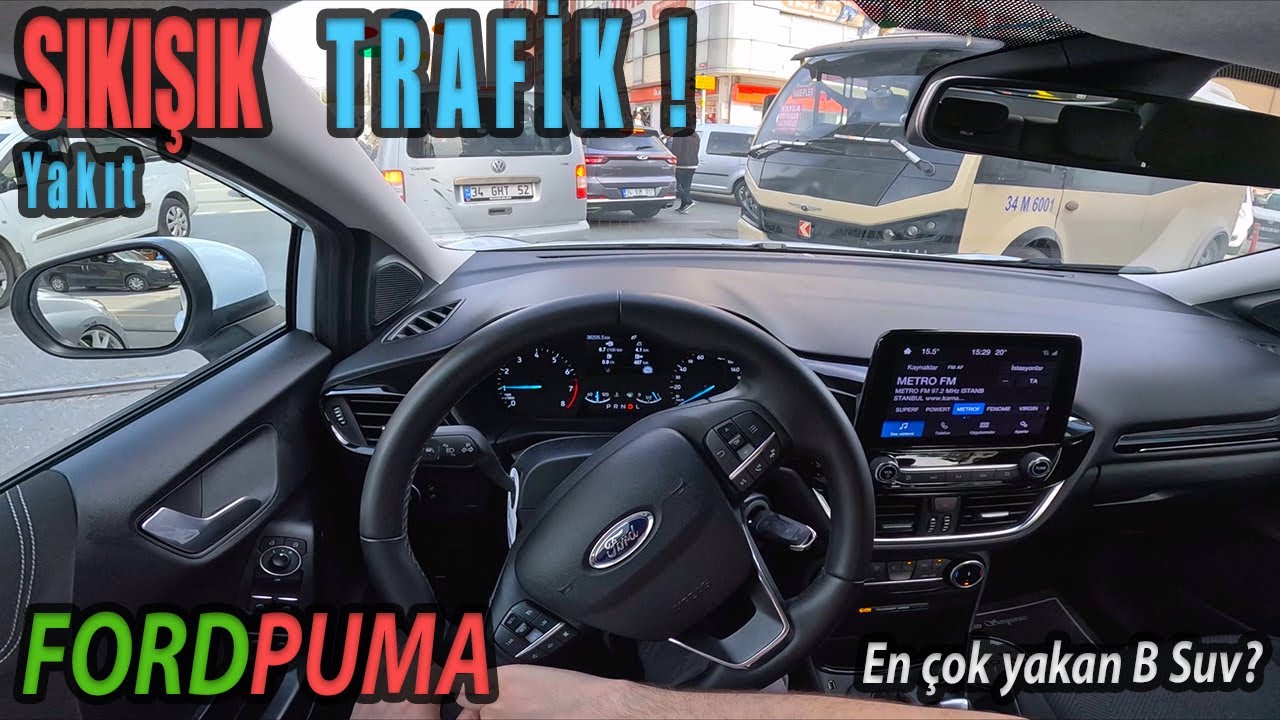 PETROL BAĞIMLISI FORD PUMA İLE TRAFİKTE | 2024 FORD PUMA 1.0 125 HP İLE POV TEST SÜRÜŞÜ | YAKIT TEST