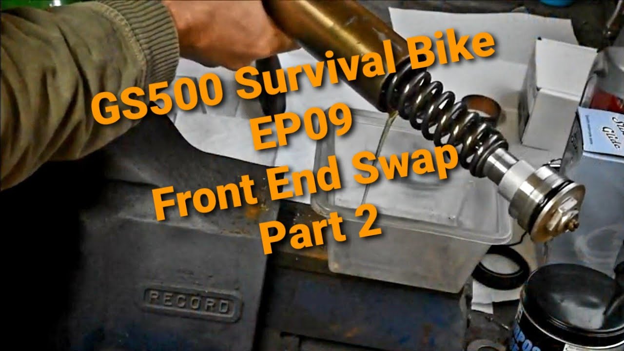 GS500 Survival/Scrambler Build - EP09 - Front End Swap Part 2 - USD Fork Seals