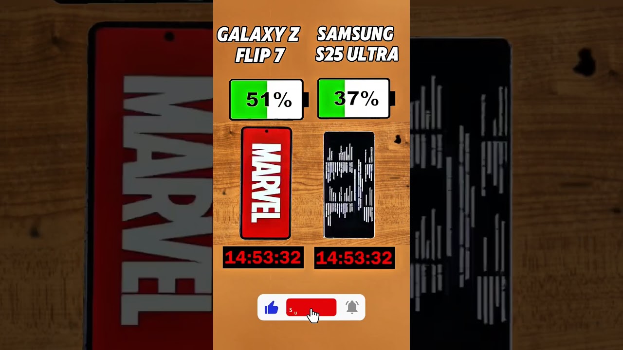 Galaxy Z Flip 7 vs Samsung S25 Ultra &ndash; Battery Test You Can&rsquo;t Miss! 🔋⚡#shorts #viralvideo