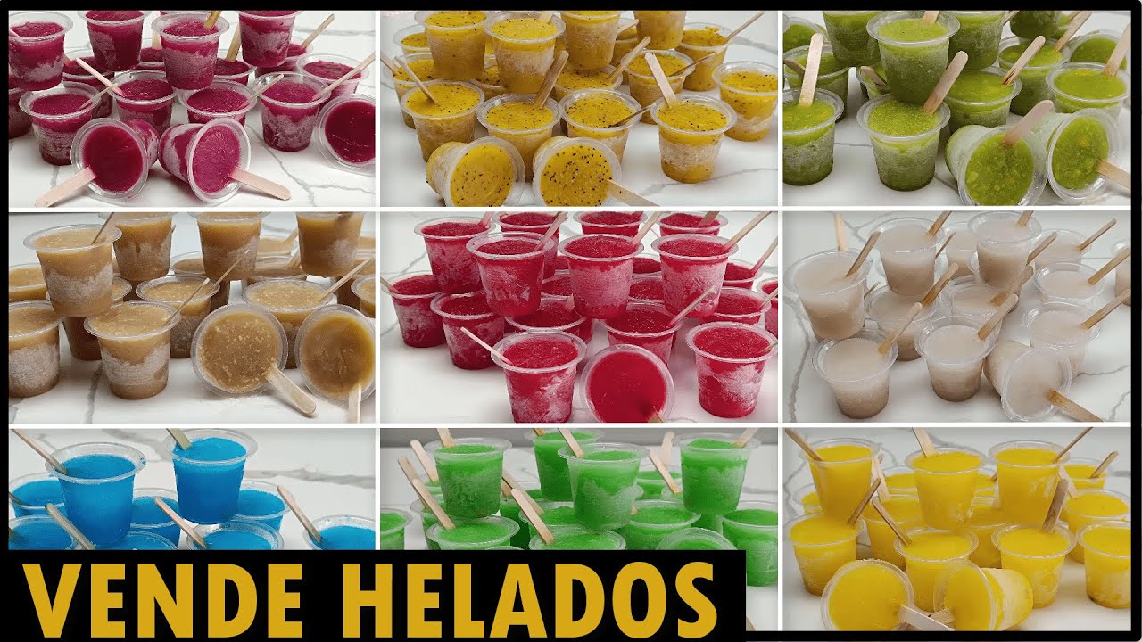 💰10 Sabores💰Helados en AGUA Cremosos SIN LECHE 300 Paletas muy RENTABLES para VENDER