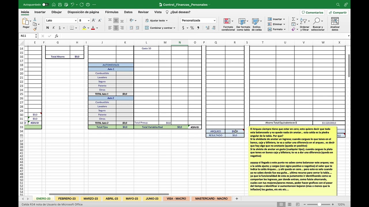 PLANTILLA EXCEL PARA CONTROL DE GASTOS Y FINANZAS PERSONALES.