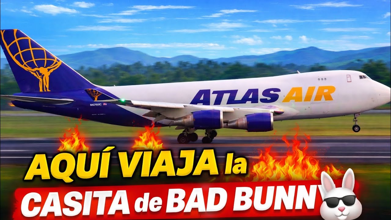 ATERRIZA EL GIGANTE! Boeing 747 que vino por la logística de Bad Bunny 😱✈️