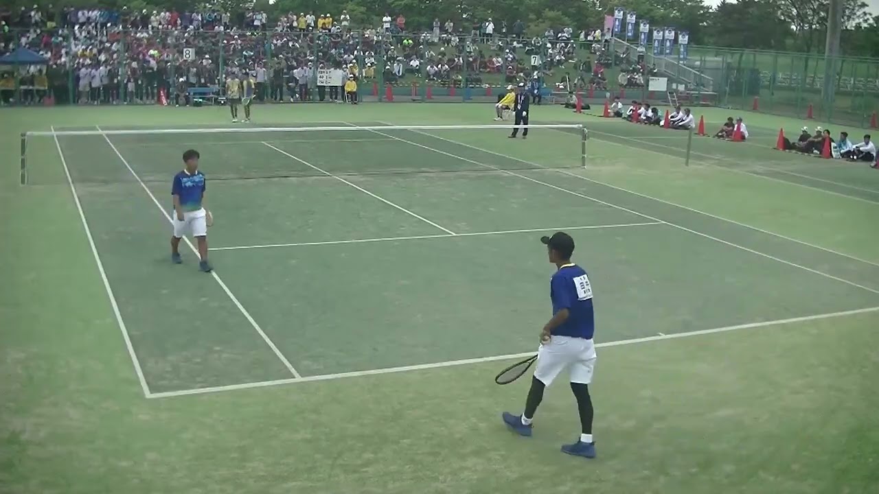 2023年IH ソフトテニス 男子個人 準決勝 坂口生磨・野本凌生(尽誠学園・香川) x 田中蘭聖・保住弥英(高田商・奈良) 8コート