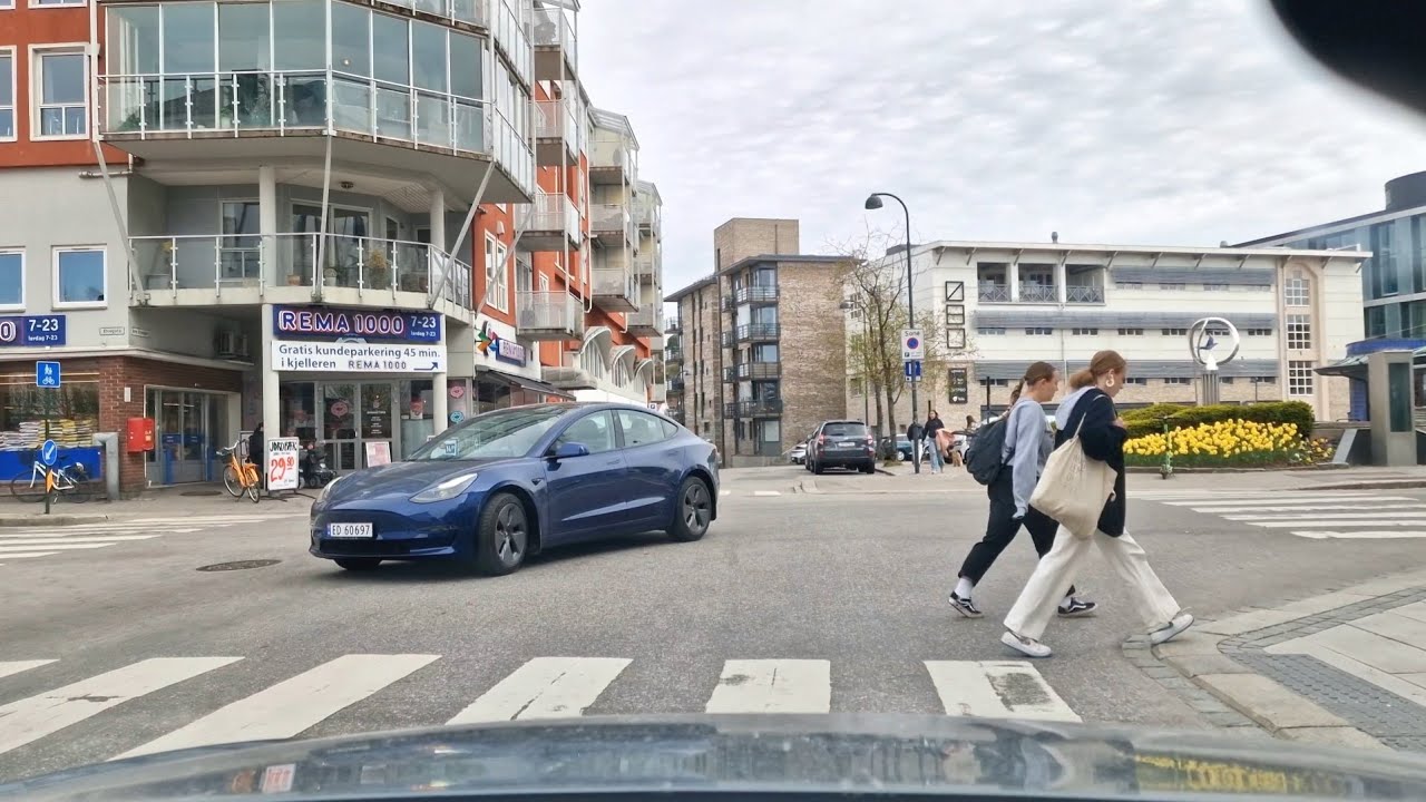 4K Driving in Kristiansand, Norway - Spring Time Drive
