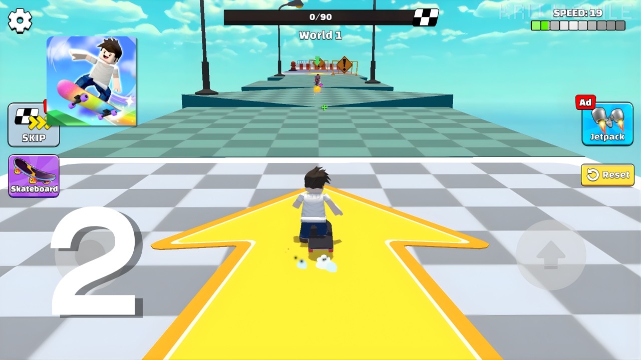 Mega Obby: Parkour Games Gameplay Walkthrough Part 2 - Skate Obby World 1 (Android, IOS)
