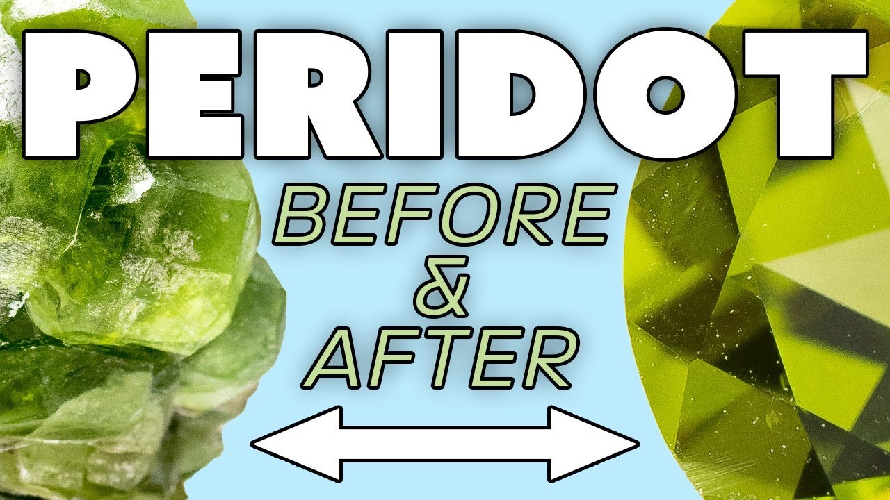 Peridot: Raw Gemstone Before and After