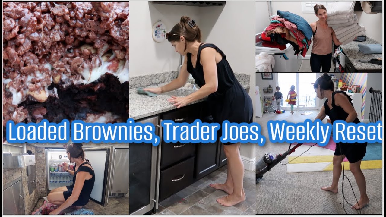 Motivating Mom Vlog 🍫 Loaded Brownies, Trader Joe’s Haul, and Tidy With Me! Weekly Reset lil crisis