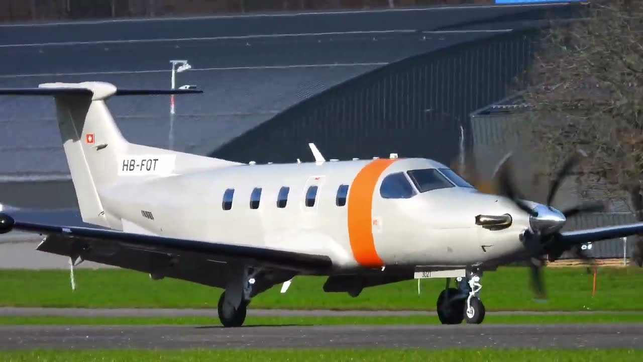 Planespotting at Buochs Airport – Pilatus Factory Movements in 4K
