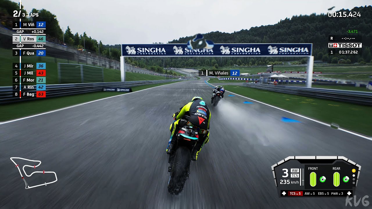 MotoGP 21 - Rainy Gameplay (PC UHD) [4K60FPS]