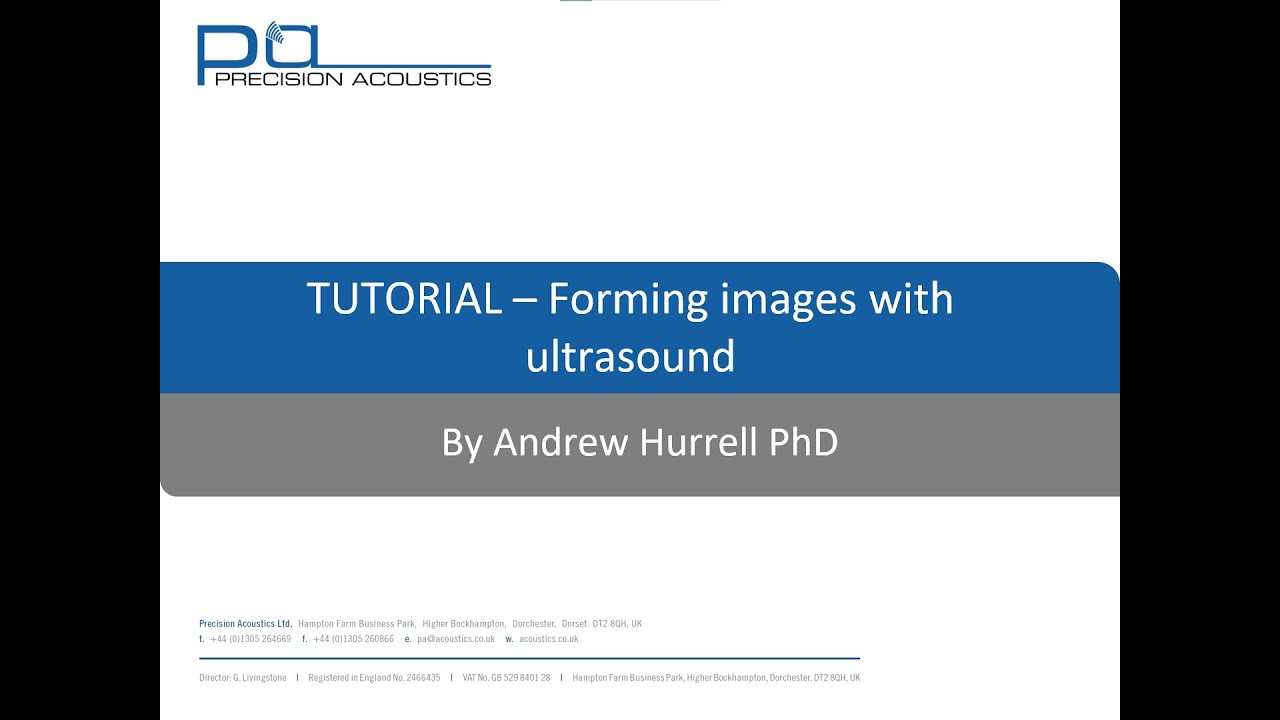 PA Tutorial - Forming images with ultrasound