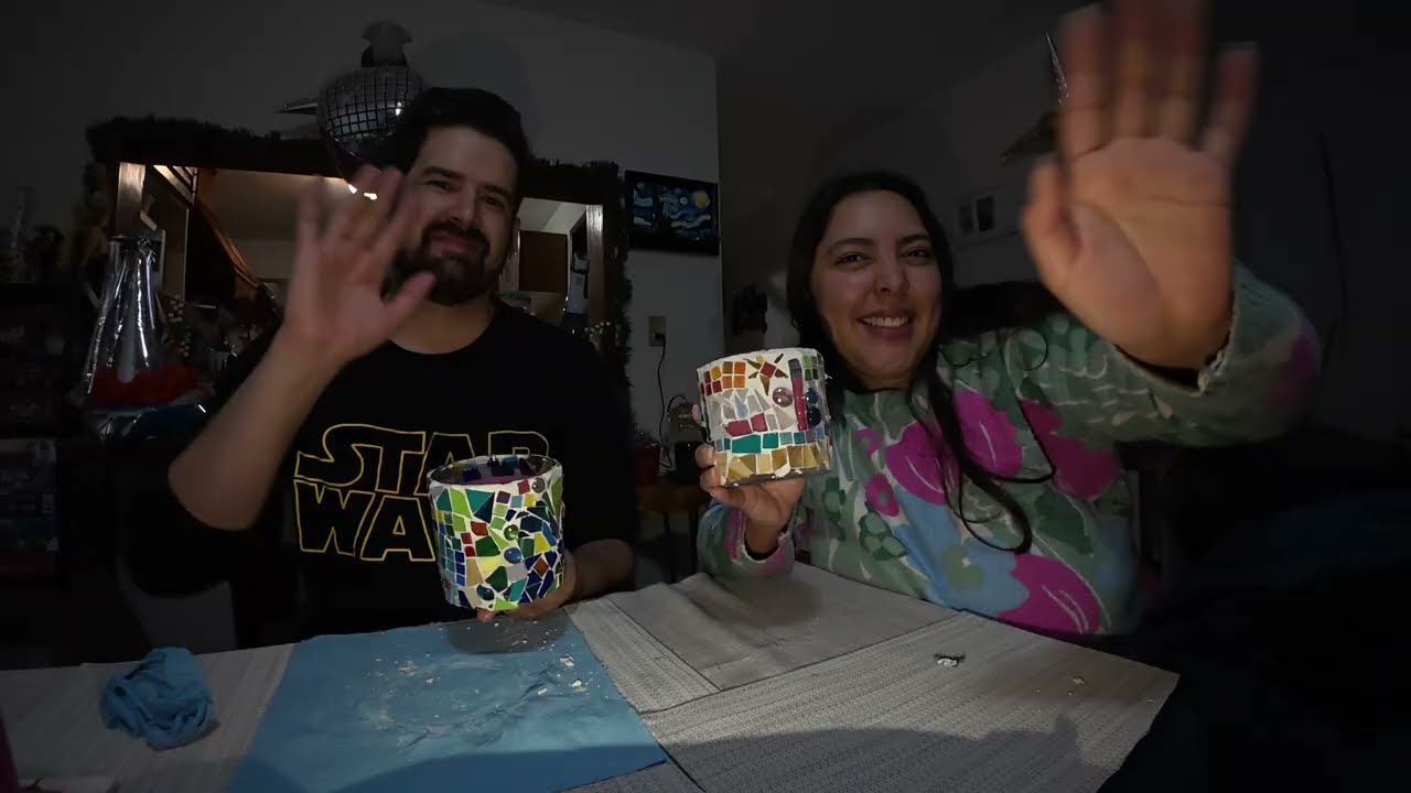 Hicimos una decoración de vidrio en velas 