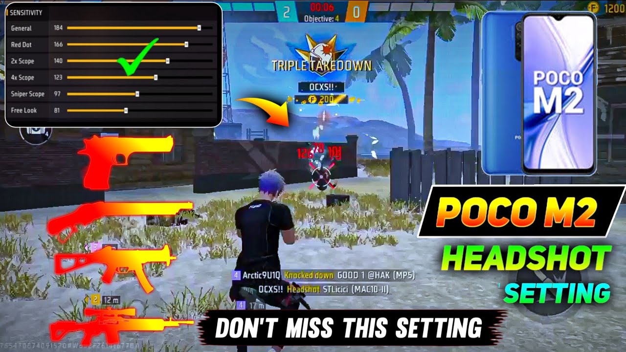 НАСТРОЙКА ВЫСТРЕЛА В ГОЛОВУ POCO M2 FREE FIRE ✅ 2025 || POCO [ 200 ] ЧУВСТВИТЕЛЬНОСТЬ ⚙️ DPI ДЛЯ ...