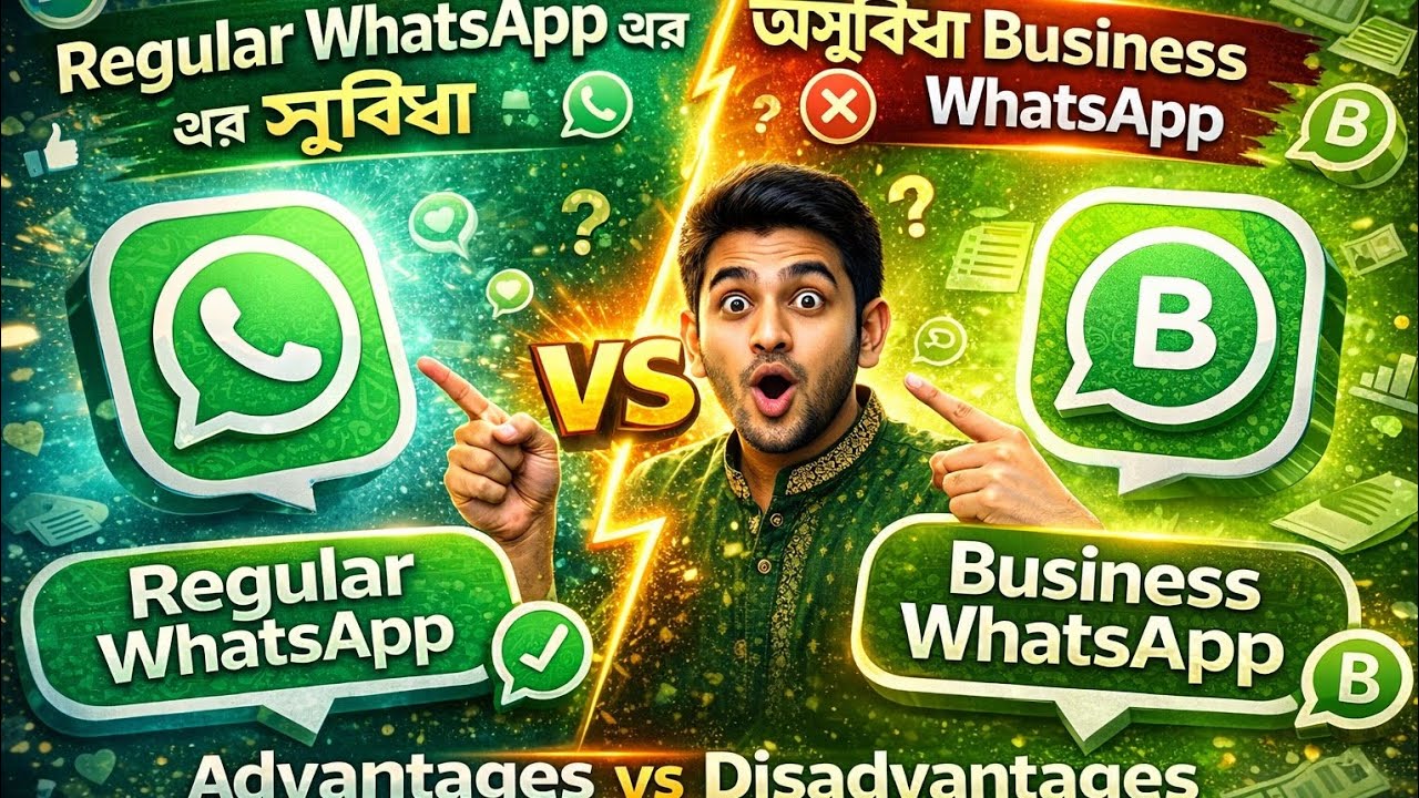 👉 Regular WhatsApp vs Business WhatsApp | কোনটা ভালো? সুবিধা ও অসুবিধা