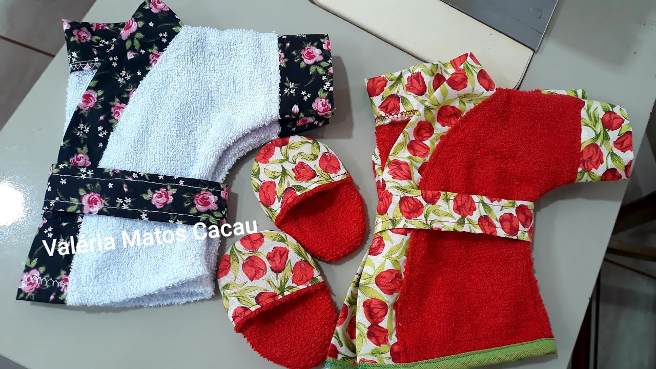 Roupão e Pantufa - Boneca porta papel higiênico - Fácil de fazer