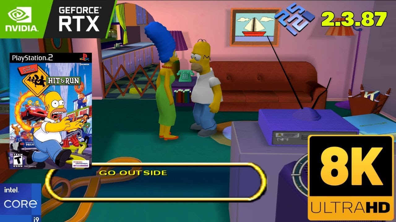 PCSX2 v2.3.87 The simpsons hit and run | RTX 3090 | i9 12900F | 32 GB RAM | 8K Best Settings