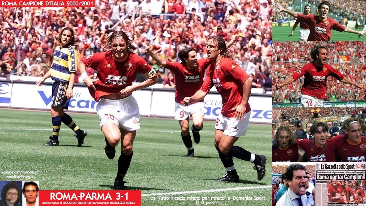 Roma-Parma 3-1 (17/6/2001) Radiocronaca di Riccardo Cucchi - Roma Campione d'Italia 2000/2001