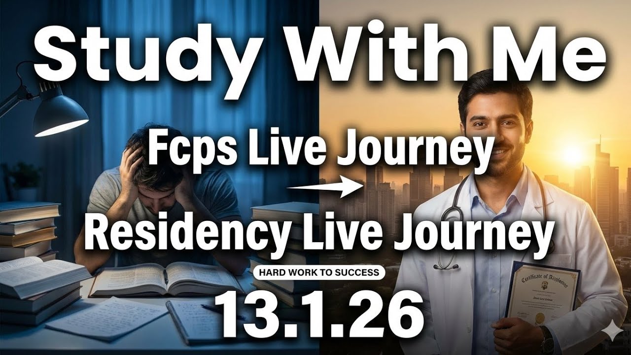 🎥 Study with Me | Live Study Session 1 | FCPS Part 1 | MS | Topic:  G.physiology | 13.1.26