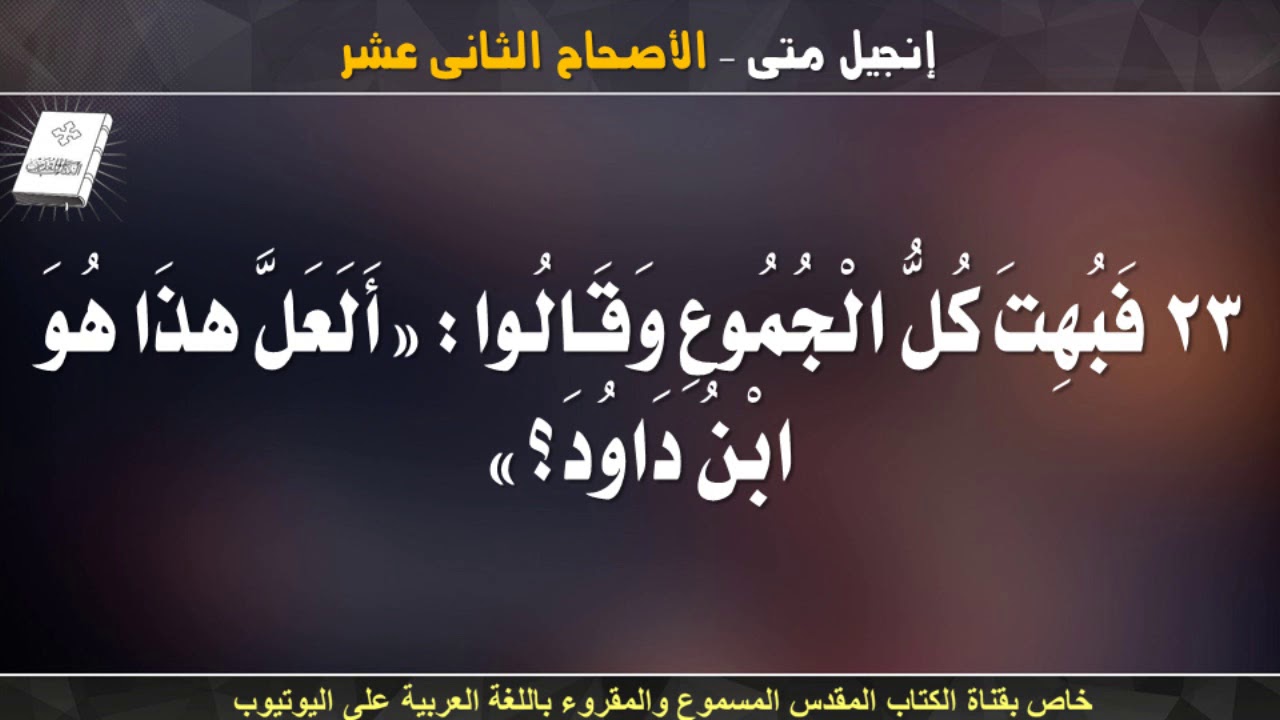 إنجيل متى _ الأصحاح الثانى عشر _ مسموع ومقروء باللغة العربية