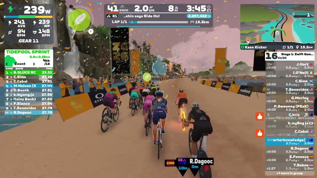 Zwift - Race: Stage 1: Zwift Games: Kaze Kicker on Kaze Kicker in Makuri Islands (C 330-450) REDUX