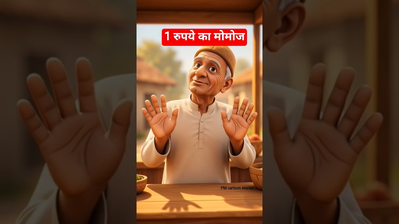 1 रुपये का मोमोज#1RupeeMomos#StreetFoodStory#HeartwarmingCartoon#2DAnimation#RamuKakaMomos