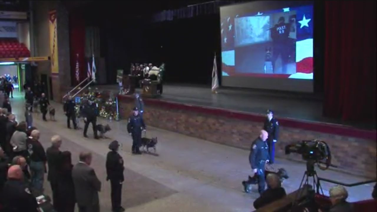 K-9 walk at Jethro's memorial service