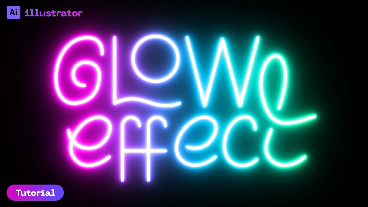 How to make realistic Neon Glow Effect in Illustrator | Neon Effect Tutorial